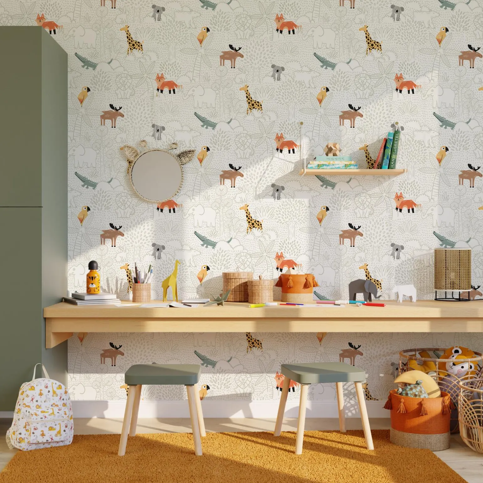 4MURS Papier peint intissé AROUND THE WORLD multicolore - 4MURS