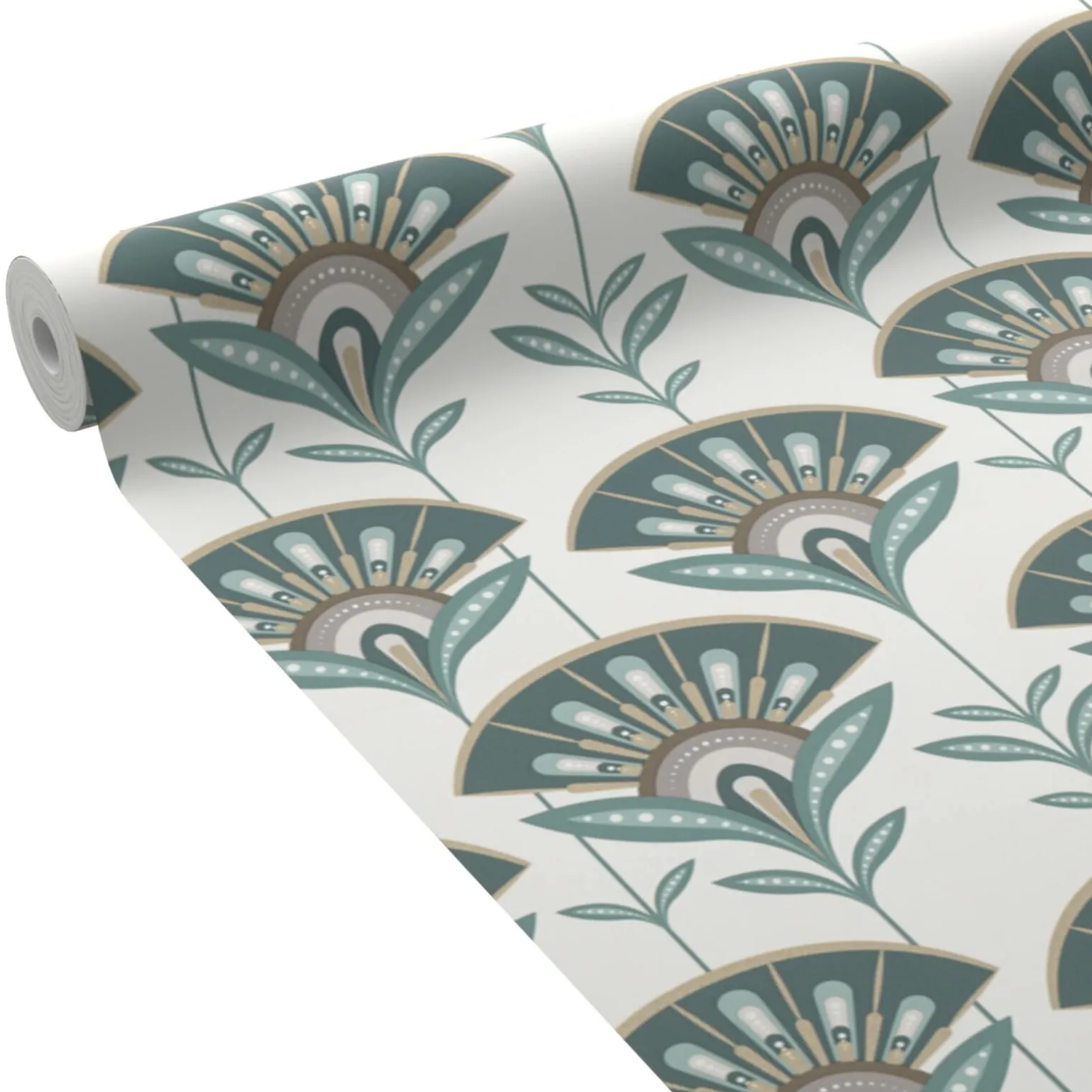 4MURS Papier peint intissé PALOMIA coloris vert émeraude - 4MURS