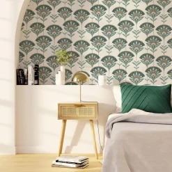 4MURS Papier peint intissé PALOMIA coloris vert émeraude - 4MURS