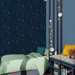 4MURS Papier peint intissé COSMOLAND coloris bleu nuit - 4MURS