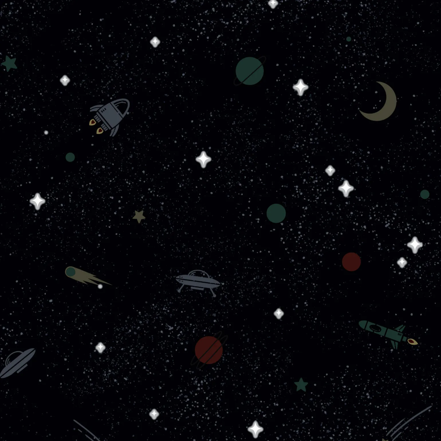 4MURS Papier peint intissé COSMOLAND coloris bleu nuit - 4MURS