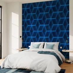 4MURS Papier peint intissé ASHTON coloris bleu électrique - 4MURS
