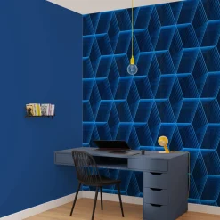 4MURS Papier peint intissé ASHTON coloris bleu électrique - 4MURS