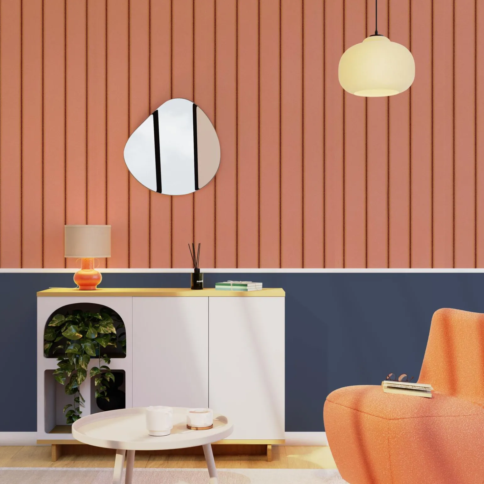 4MURS Papier peint intissé FLOYD coloris terracotta - 4MURS