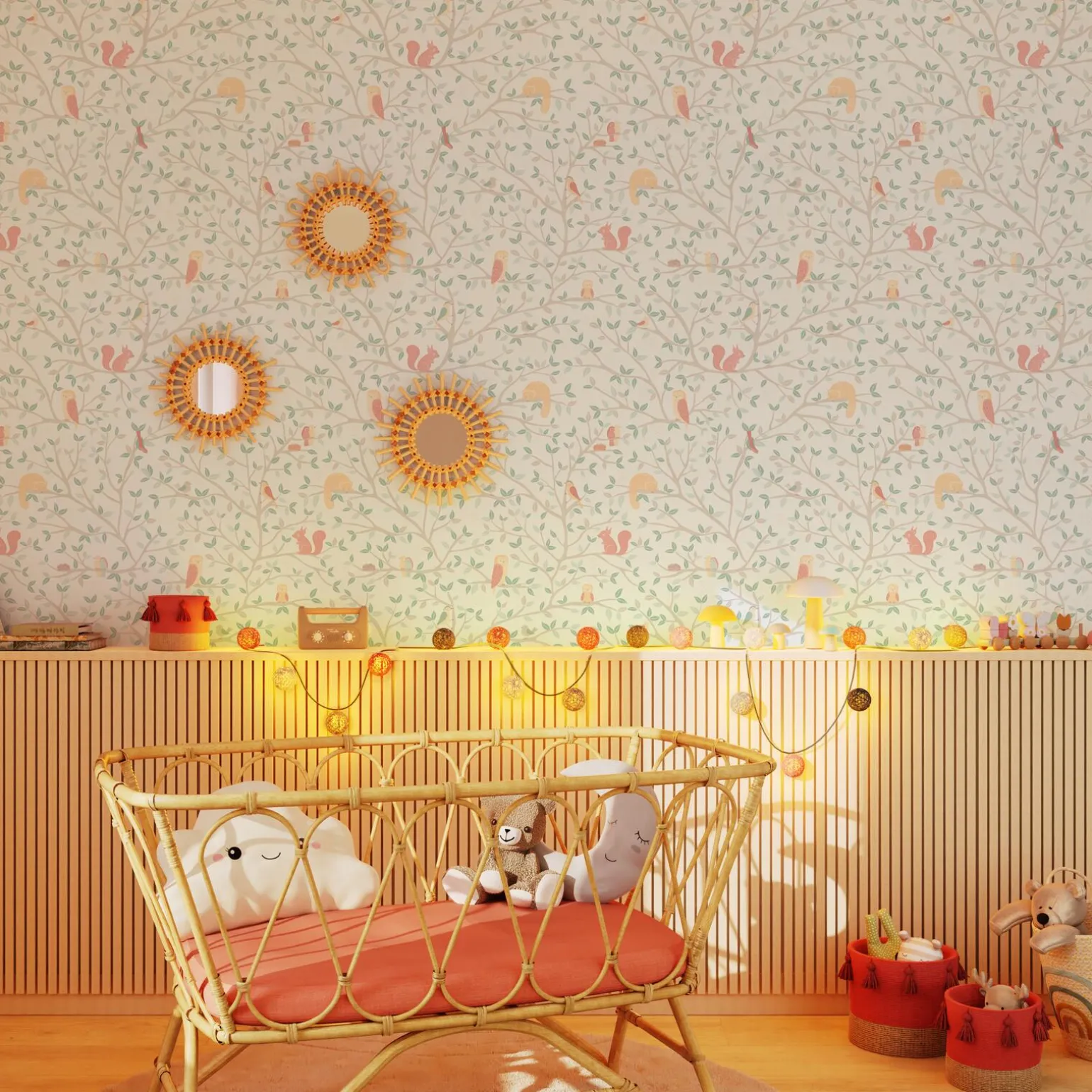 4MURS Papier peint intissé FOREST LAND coloris blanc - 4MURS