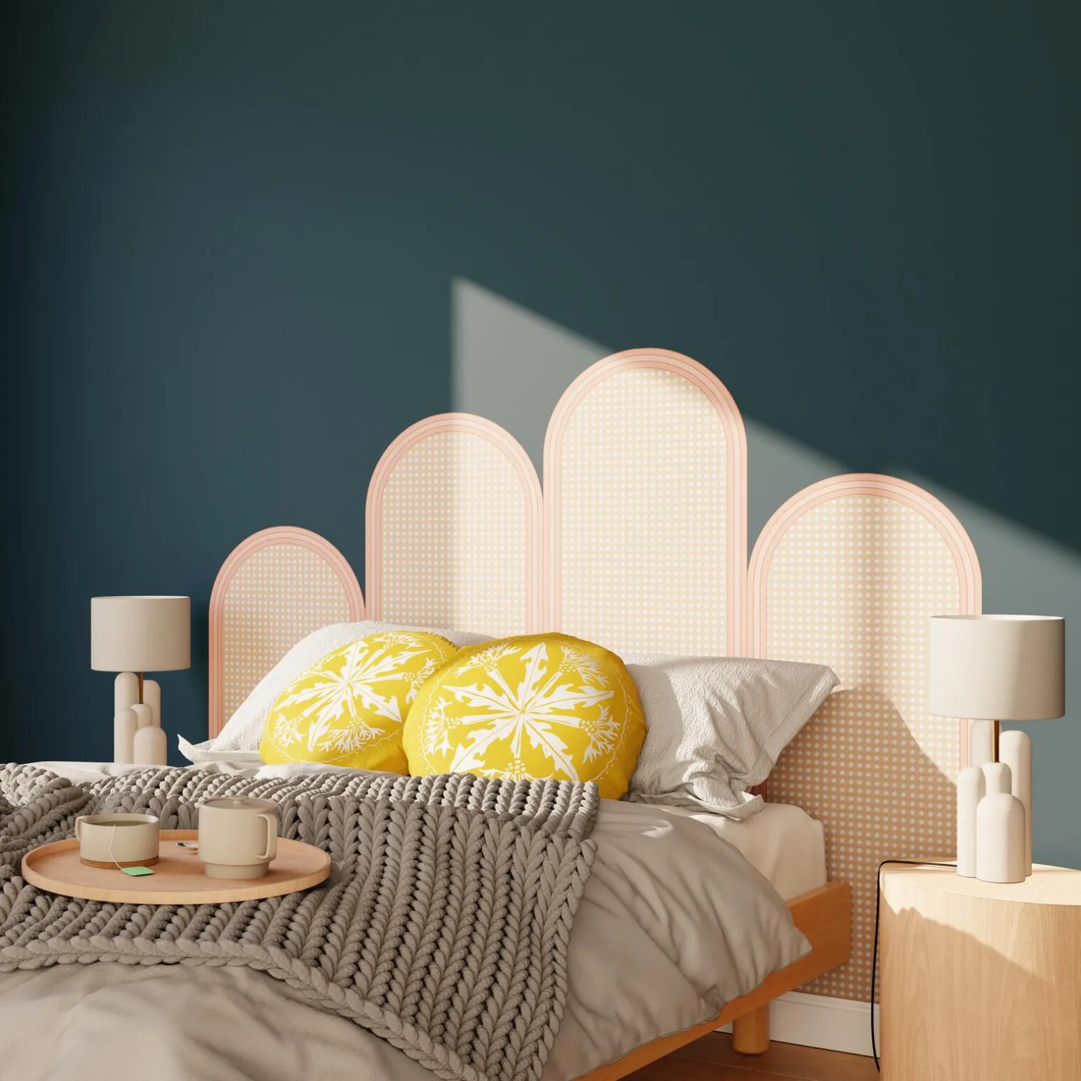 4MURS Papier peint intissé tête de lit ARCALIA coloris nude - 4MURS