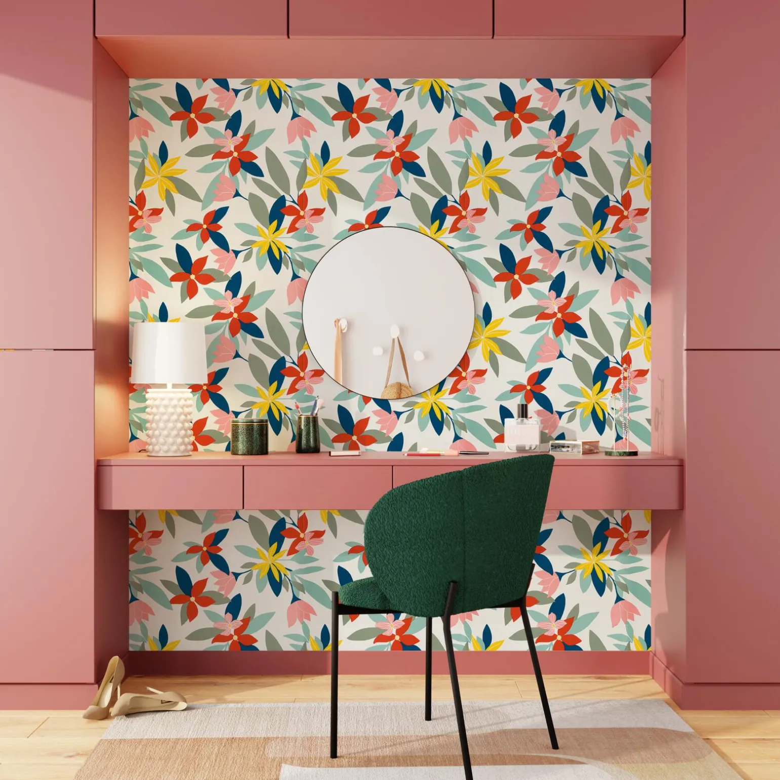 4MURS Papier peint intissé FLORYA coloris multicolore - 4MURS