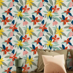 4MURS Papier peint intissé FLORYA coloris multicolore - 4MURS
