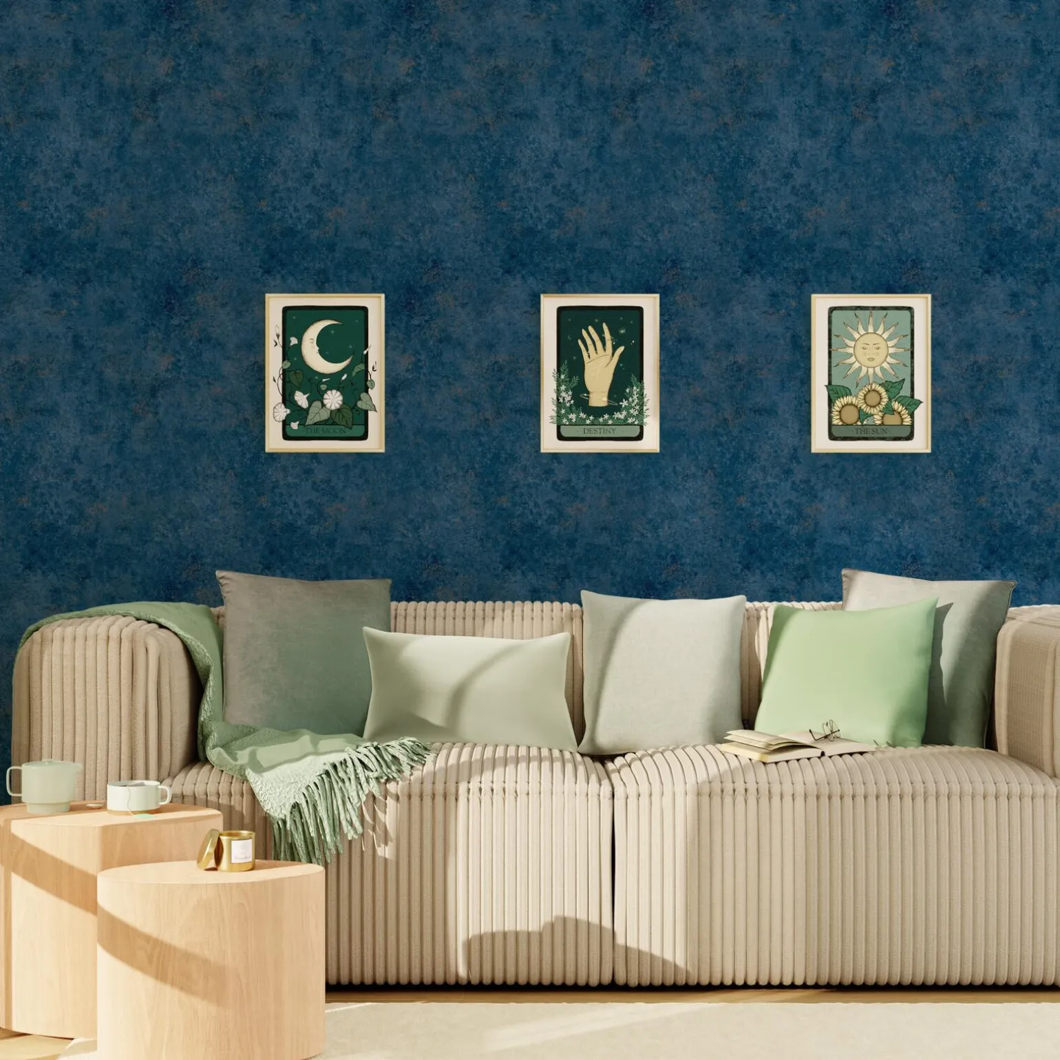 4MURS Papier peint intissé SKYLA coloris bleu profond - 4MURS