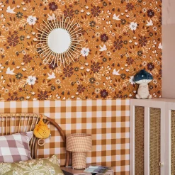 4MURS Papier peint intissé FLAVIE ocre orangé et rose - 4MURS