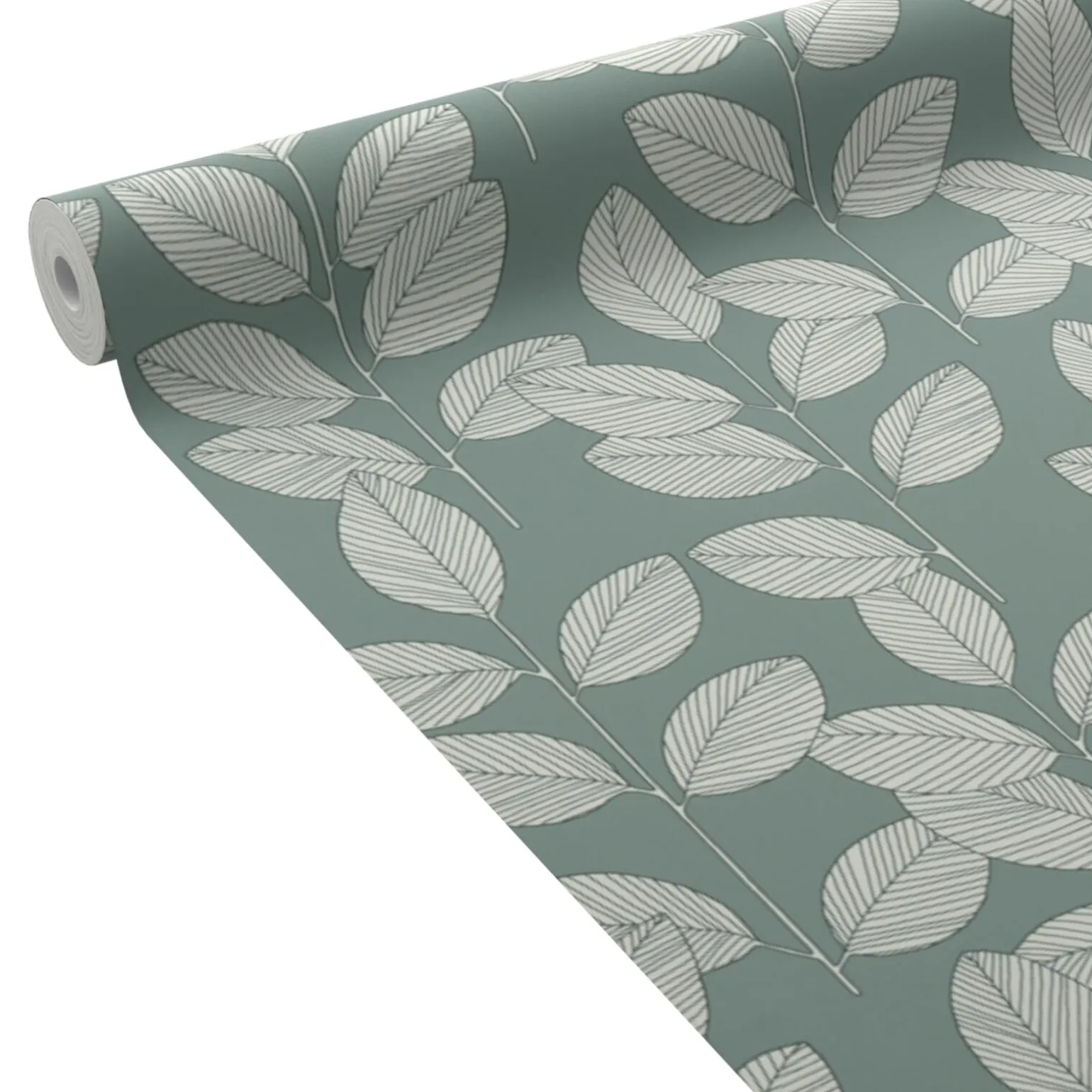 4MURS Papier peint intissé HENDI coloris vert de gris - 4MURS