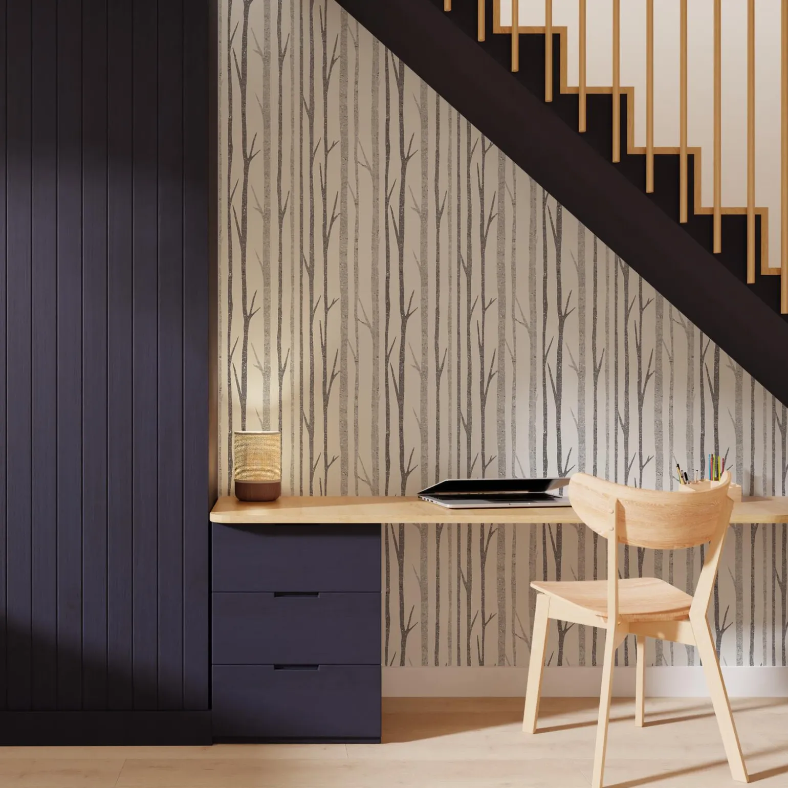 4MURS Papier peint intissé YELNA coloris anthracite - 4MURS