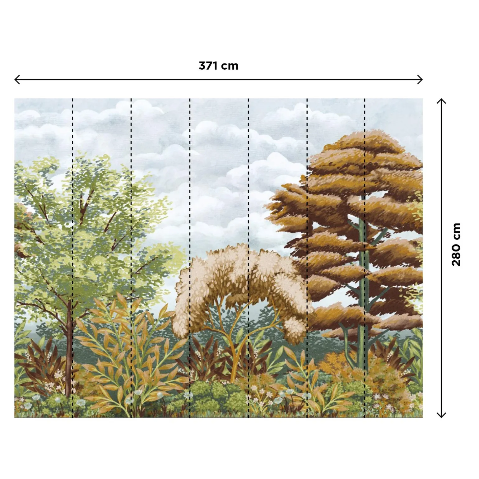 4MURS Papier peint panoramique XL BROCELIANDE 371 x 280 cm - 4MURS