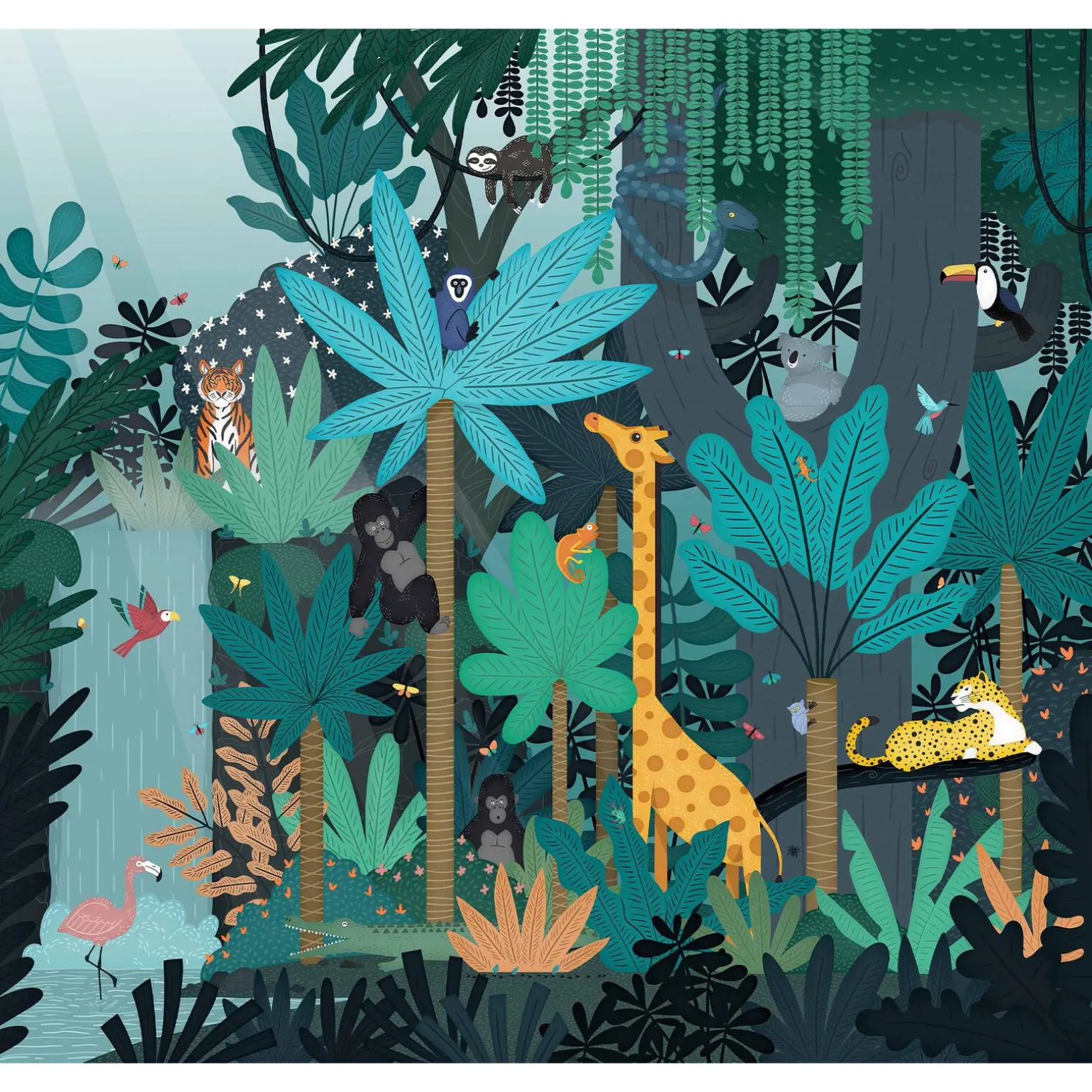 4MURS Papier peint panoramique XL FUN JUNGLE 300 x 270 cm - 4MURS