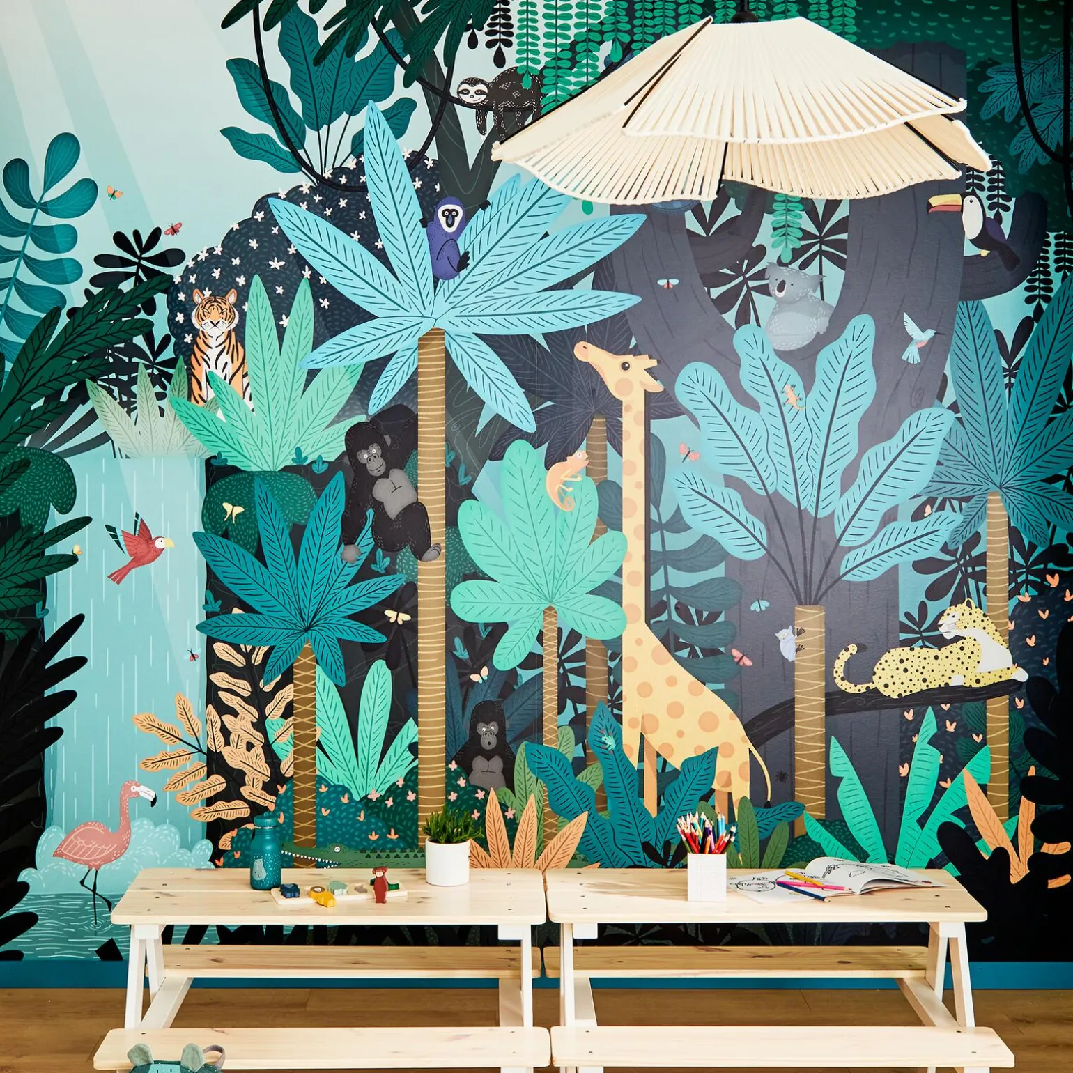 4MURS Papier peint panoramique XL FUN JUNGLE 300 x 270 cm - 4MURS