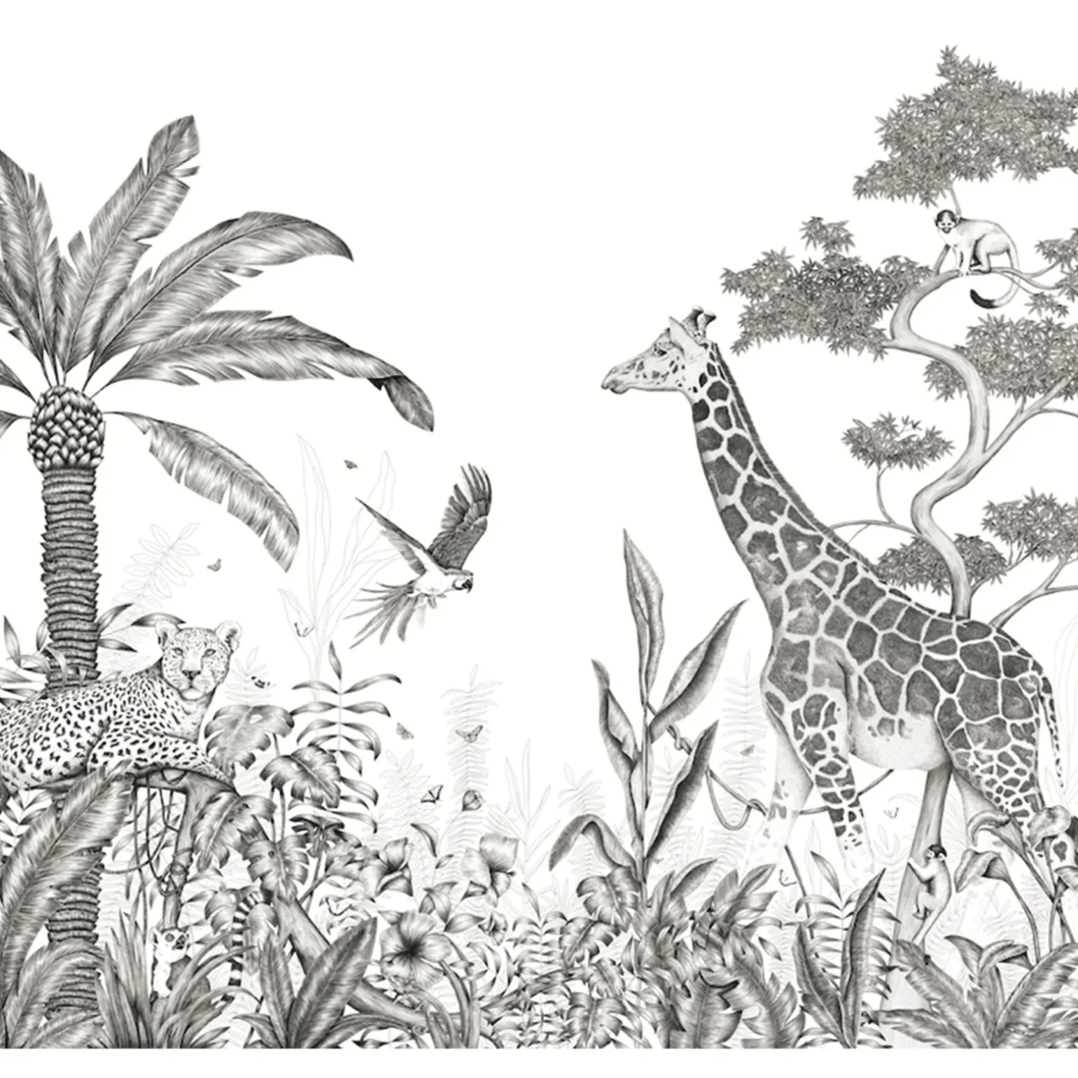 4MURS Papier peint panoramique XL BLACK JUNGLE 300 x 270 cm - 4MURS