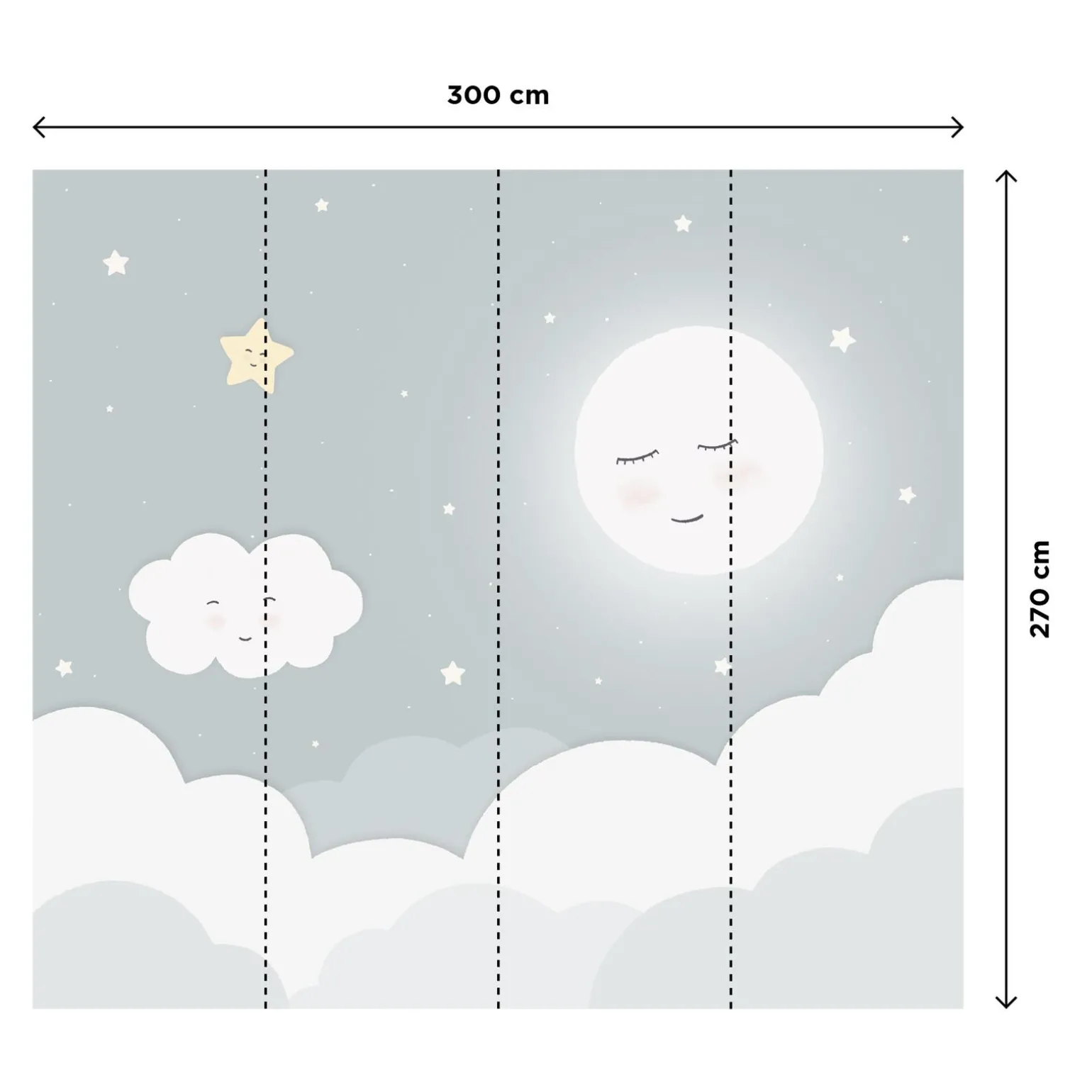 4MURS Papier peint panoramique XL LOUNA 300 x 270 cm - 4MURS