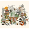 4MURS Papier peint panoramique XL WAKAI 300 x 270 cm - 4MURS
