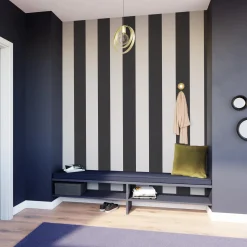 4MURS Papier peint vinyle PODIUM STRIPE noir et blanc - 4MURS
