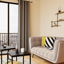 4MURS Rideau COTOON coloris taupe 140 x 240 cm - 4MURS