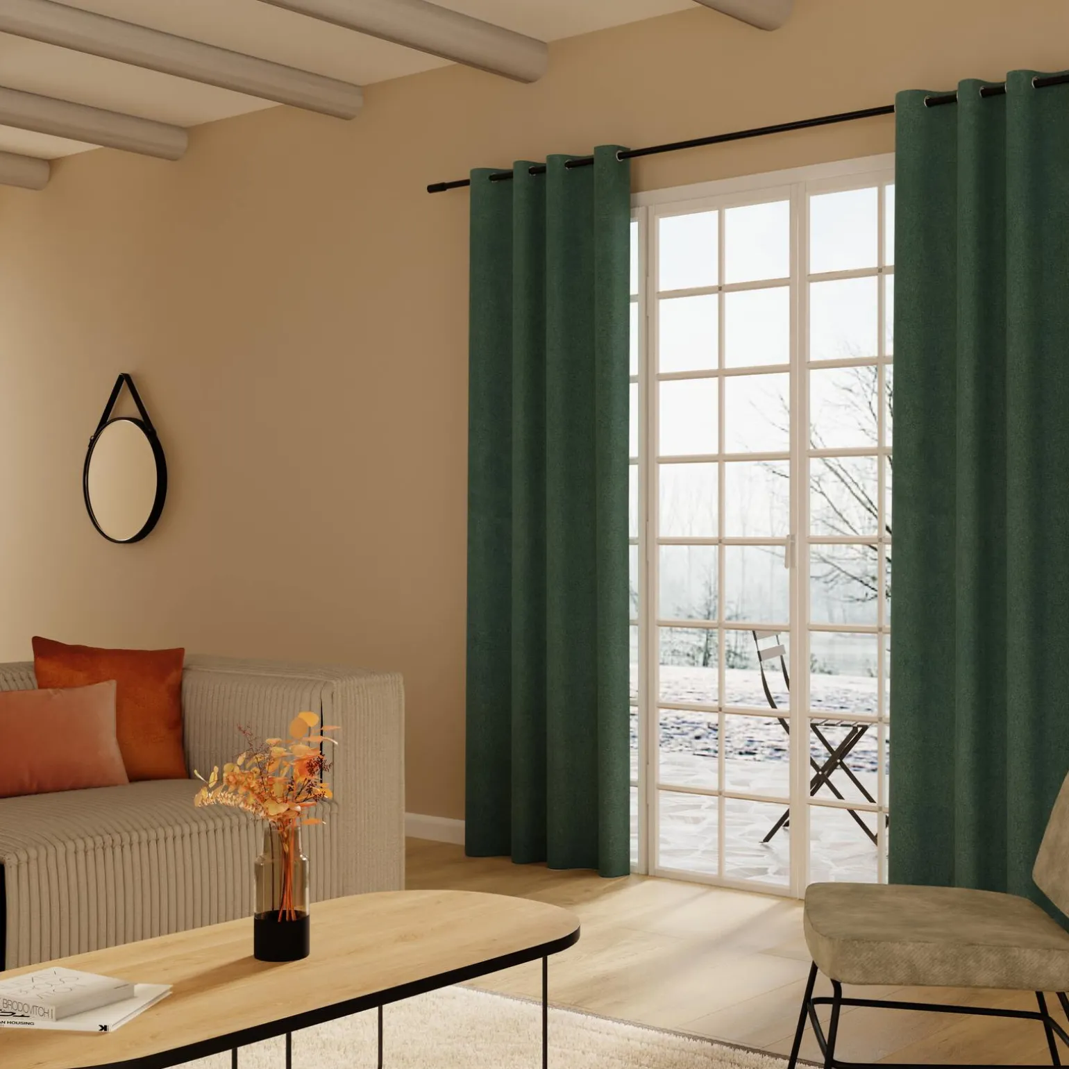4MURS Rideau thermique ANDREA bleu mineral 140 x 260 cm - 4MURS