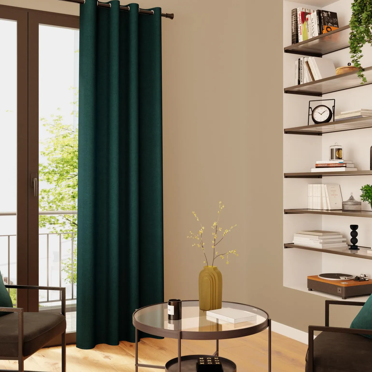 4MURS Rideau thermique KODI coloris bleu paon 140 x 260 cm - 4MURS
