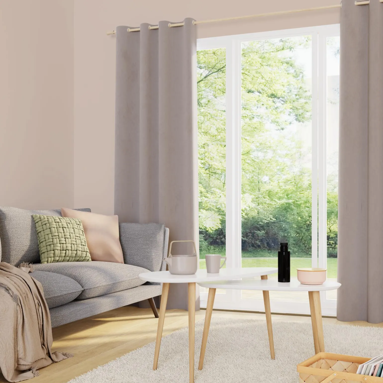 4MURS Rideau VELVET coloris tourterelle 140 x 260 cm - 4MURS