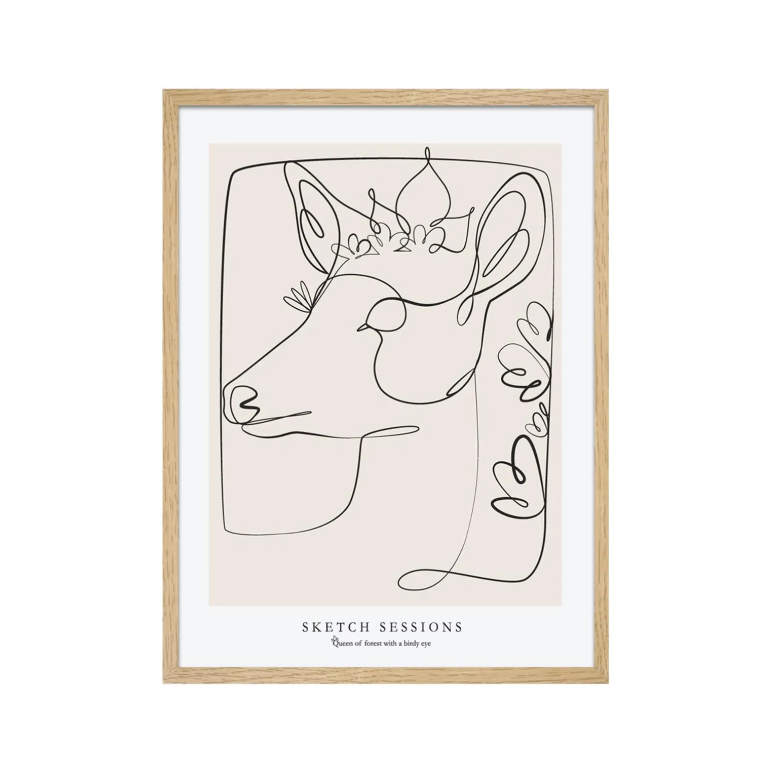 4MURS Tableau BICHE coloris rose et blanc - 4MURS