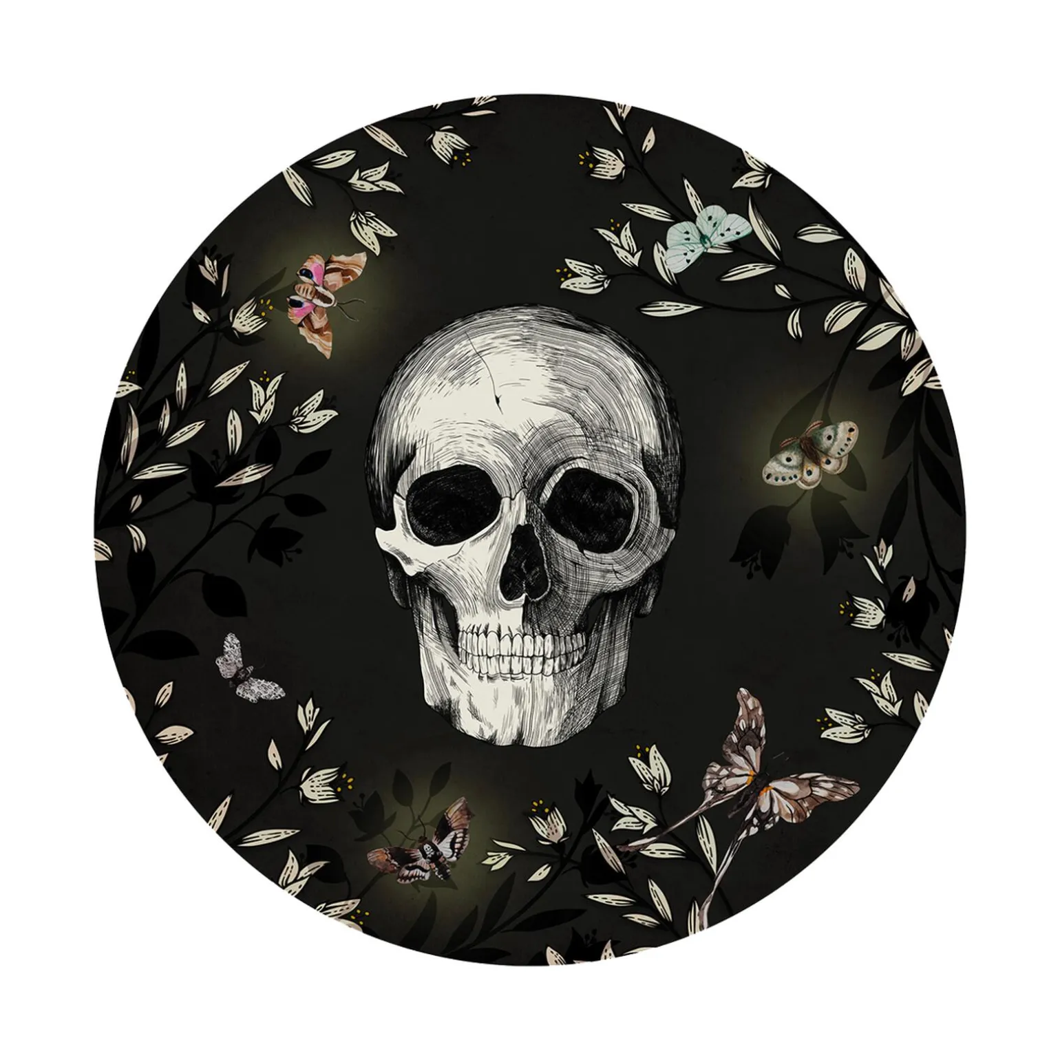 4MURS Tableau en verre SKULL FLOWER coloris noir - 4MURS
