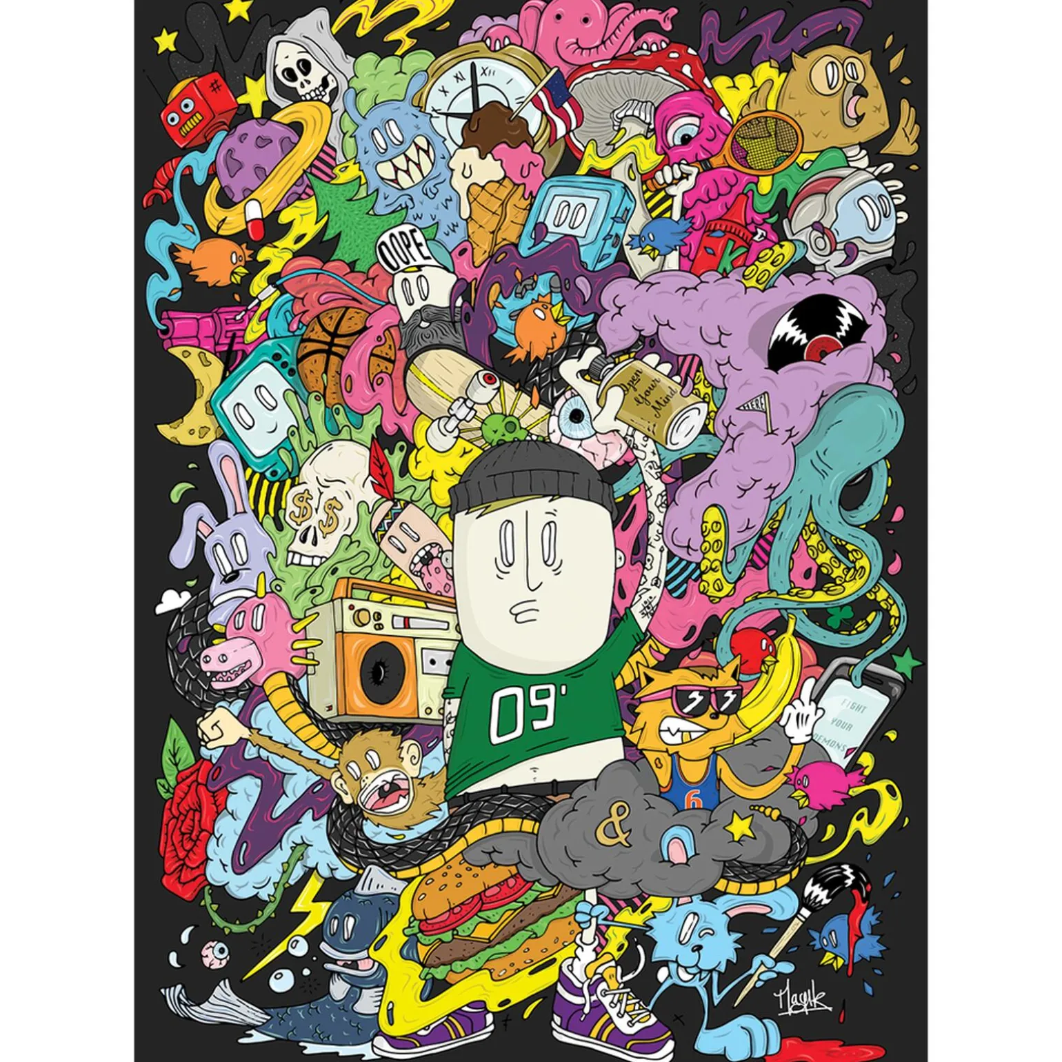 4MURS Tableau en verre STREET ART 70 x 100 cm - 4MURS