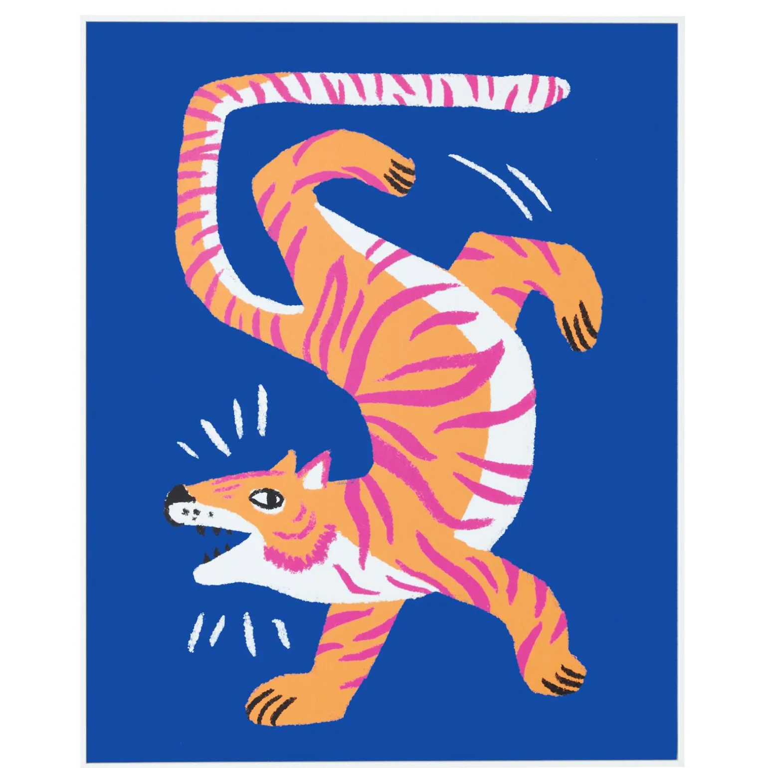 4MURS Tableau HAPPY TIGER coloris bleu et orange - 4MURS