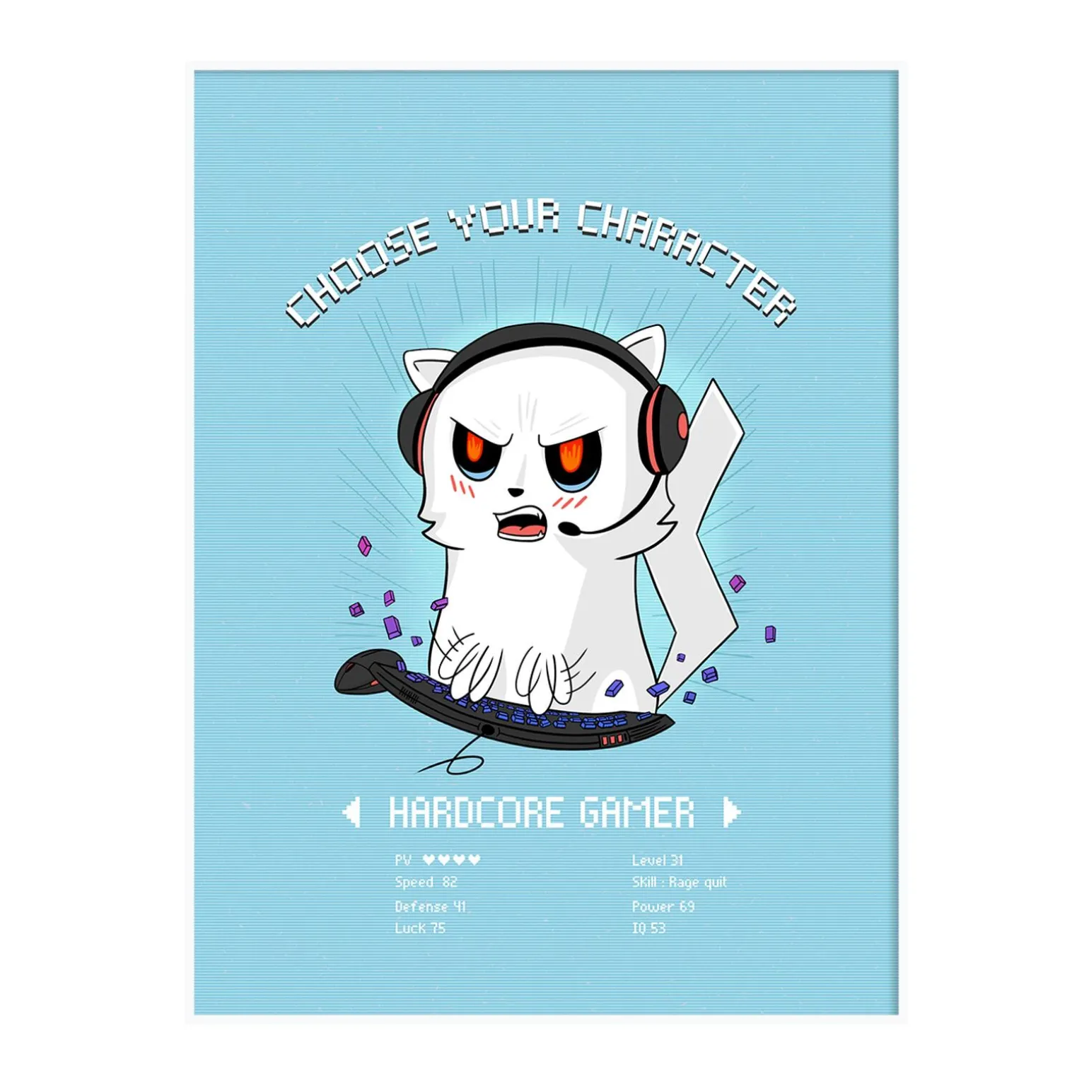 4MURS Tableau HARDCORE GAMER coloris bleu - 4MURS