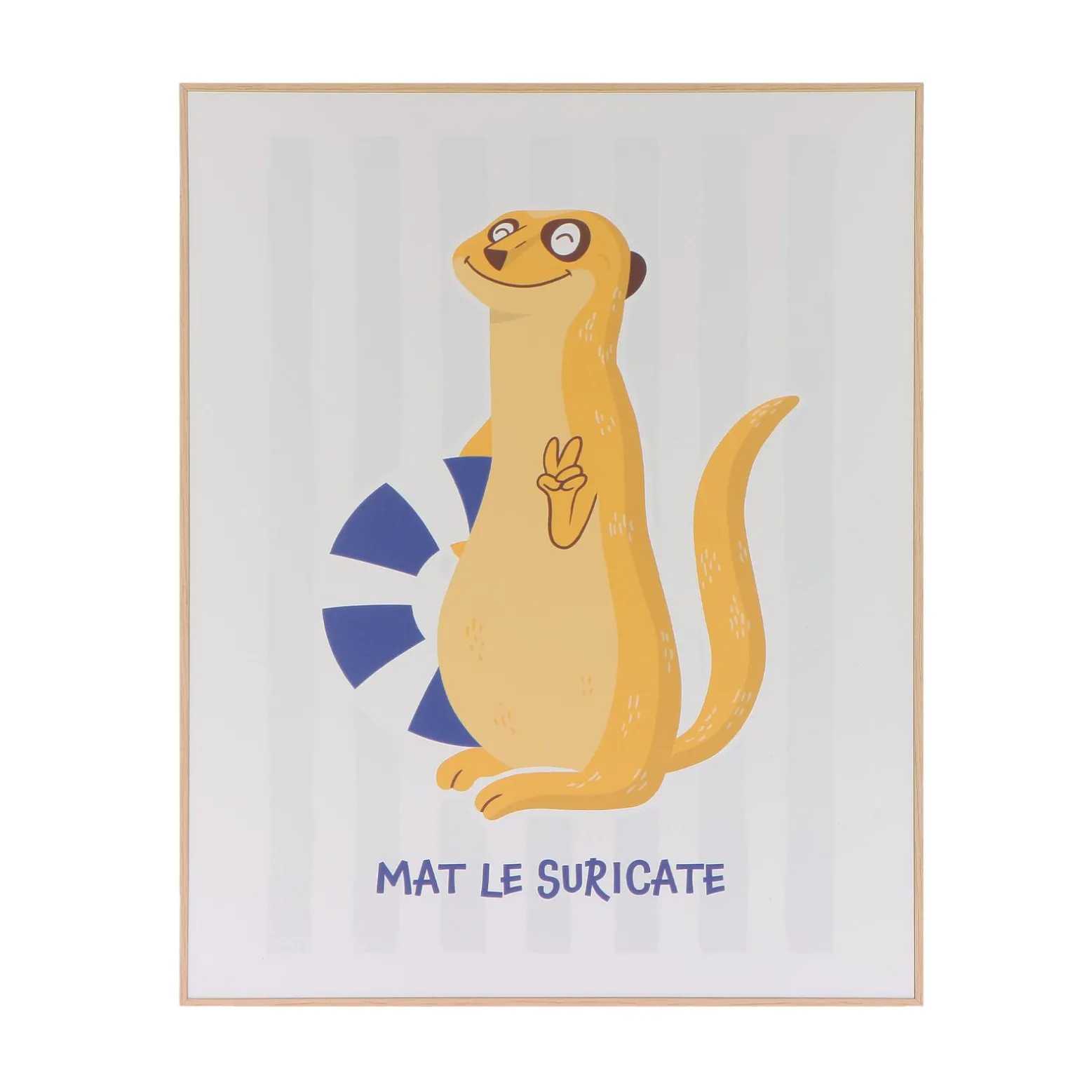 4MURS Tableau MAT LE SURICATE coloris jaune/bleu - 4MURS