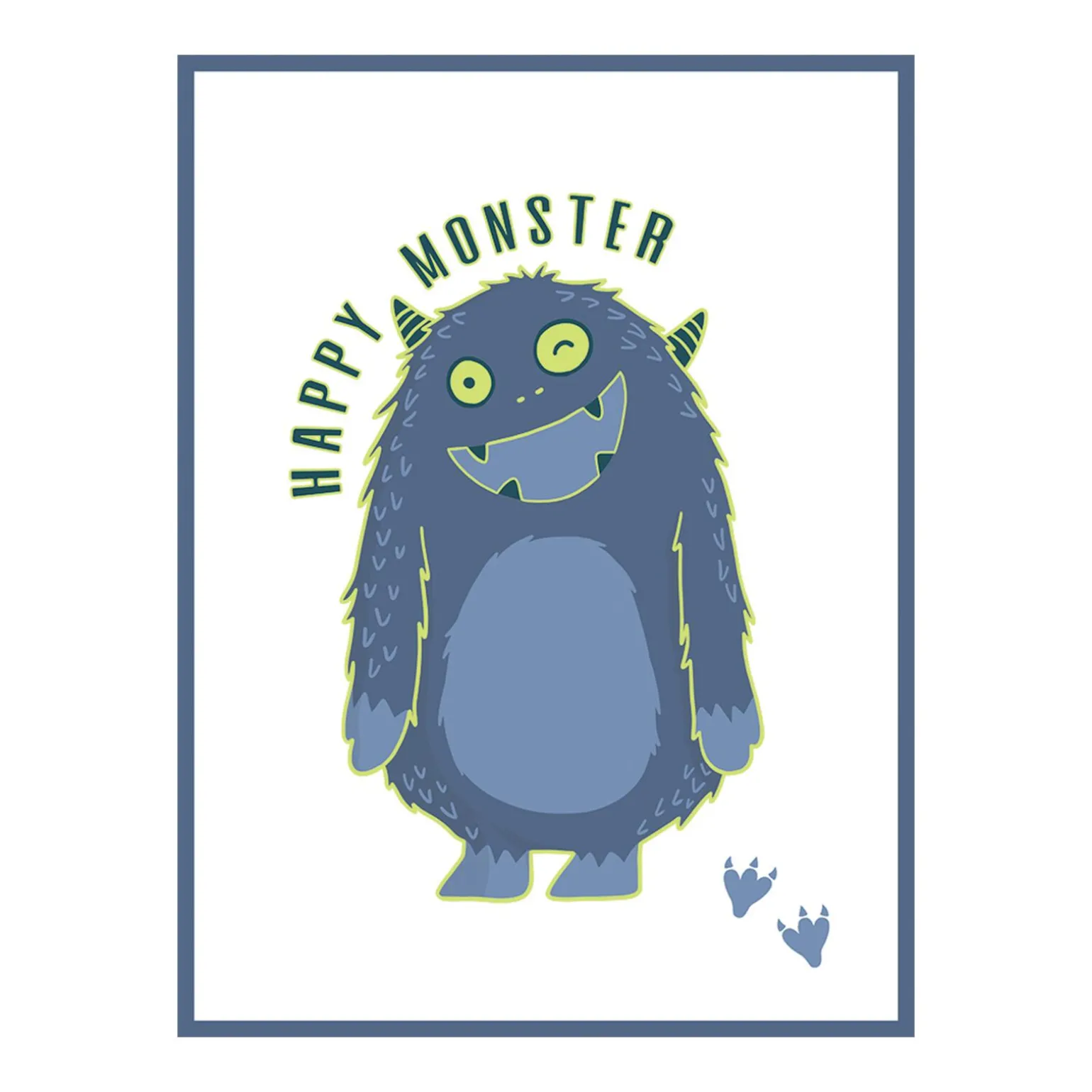 4MURS Toile embellie CUTE MONSTER 30 x 40 cm bleu - 4MURS