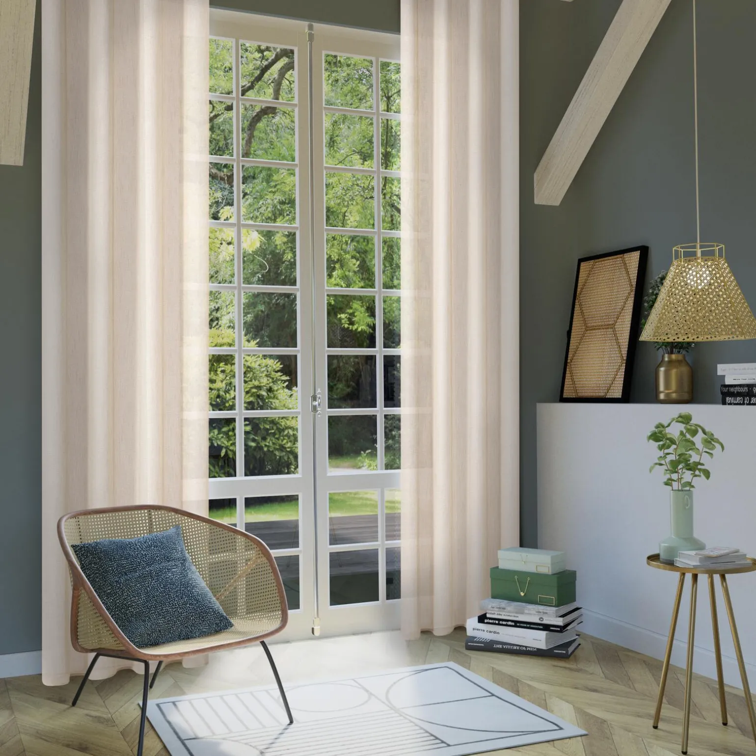 4MURS Voilage SCHIAPA coloris beige doré 140 x 240 cm - 4MURS