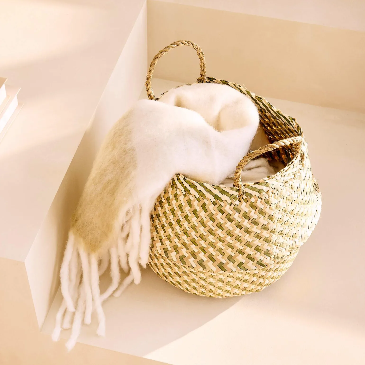 Panier ELIE coloris Beige/Vert - 4MURS
