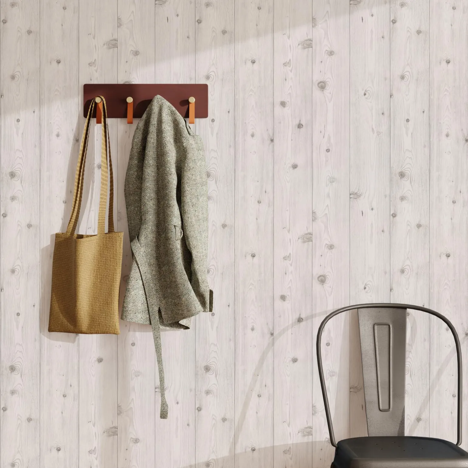 Papier peint BOARD coloris blanc grisé - 4MURS