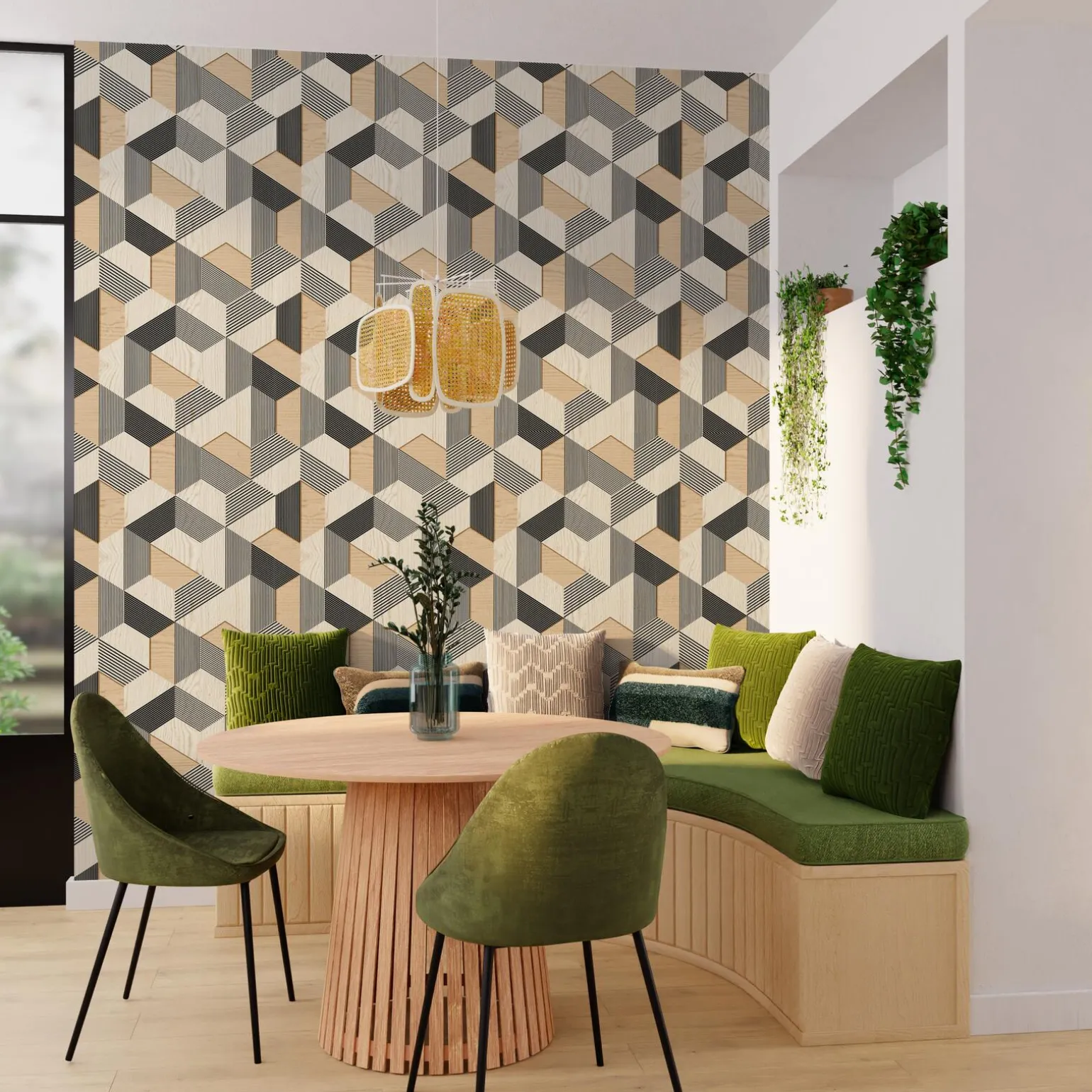 Papier peint intissé AKITO coloris ton bois - 4MURS
