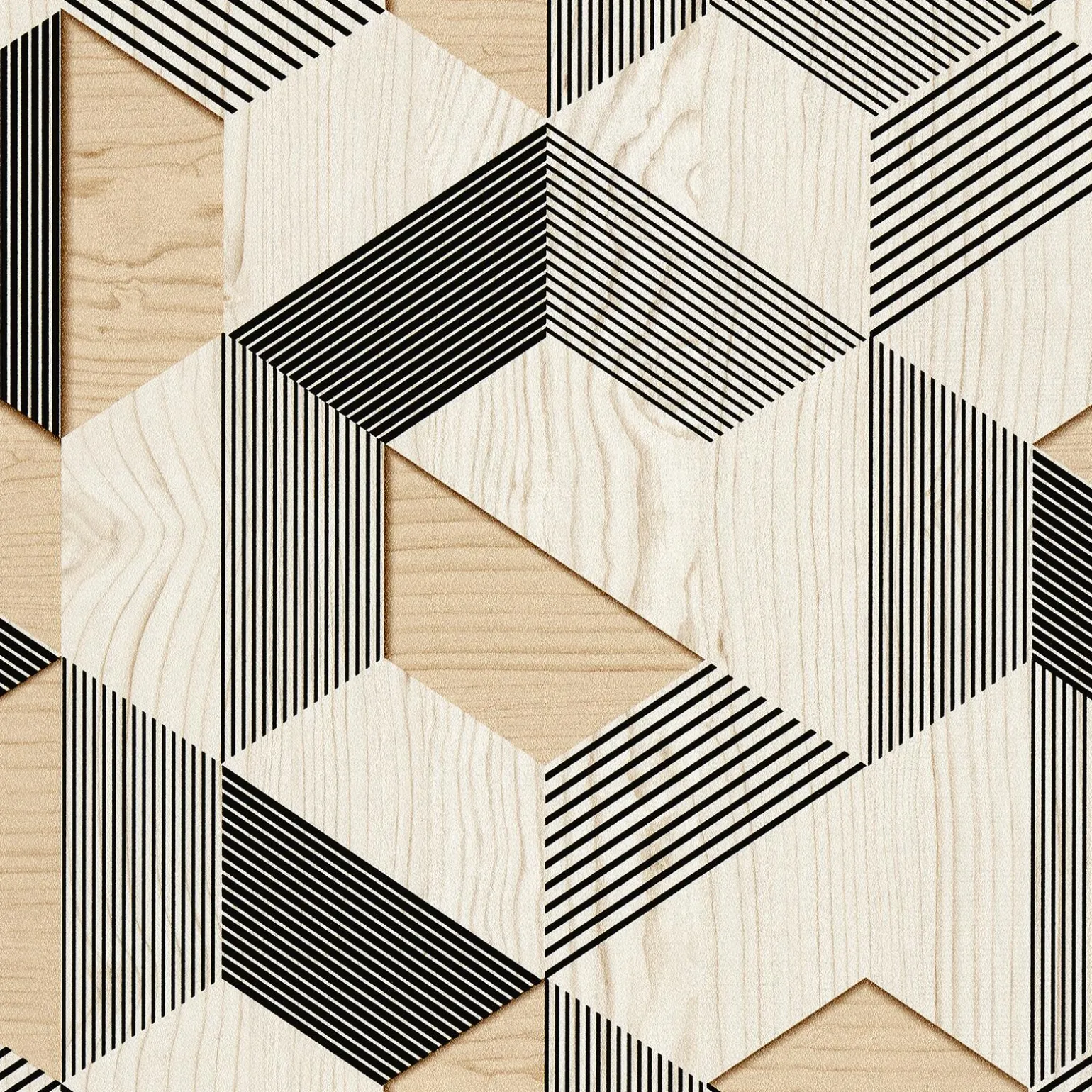 Papier peint intissé AKITO coloris ton bois - 4MURS