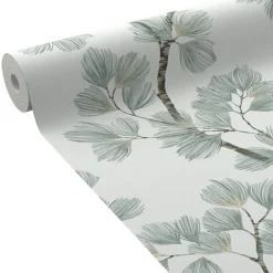 Papier peint intissé ALBIZIA coloris vert de gris - 4MURS