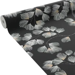 Papier peint intissé ALBIZIA coloris noir - 4MURS