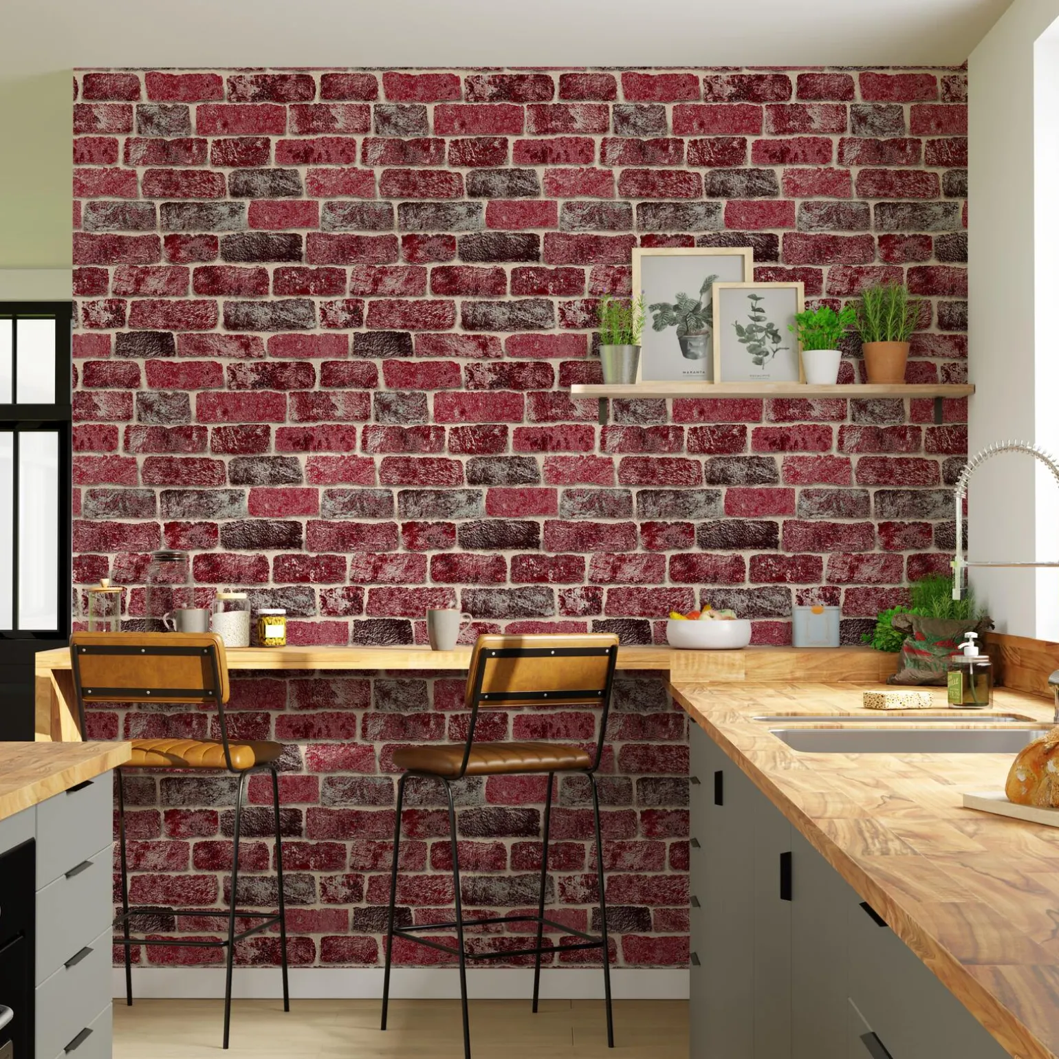 Papier peint intissé ATLANTA coloris lie de vin - 4MURS