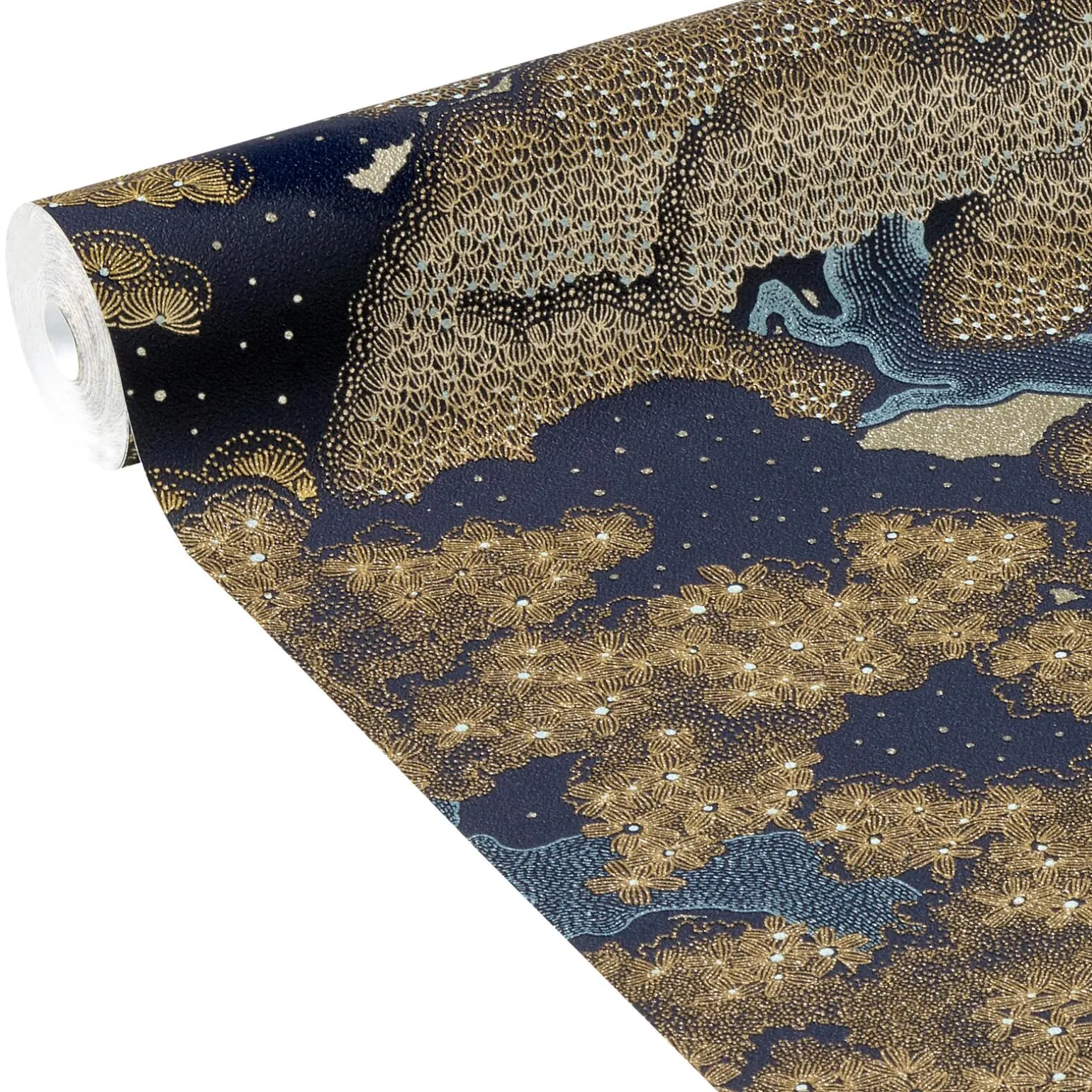 Papier peint intissé AYAKO coloris bleu nuit - 4MURS