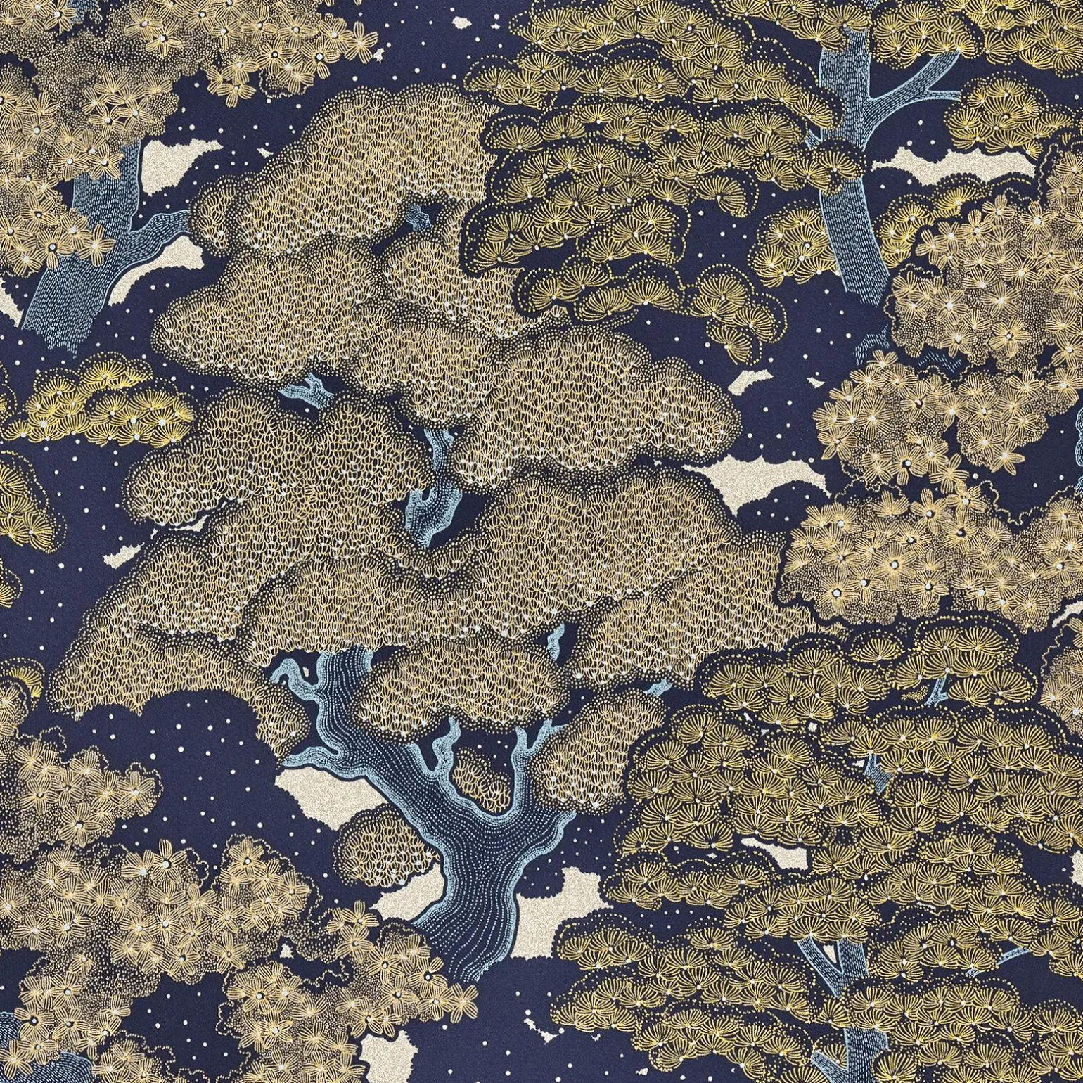 Papier peint intissé AYAKO coloris bleu nuit - 4MURS