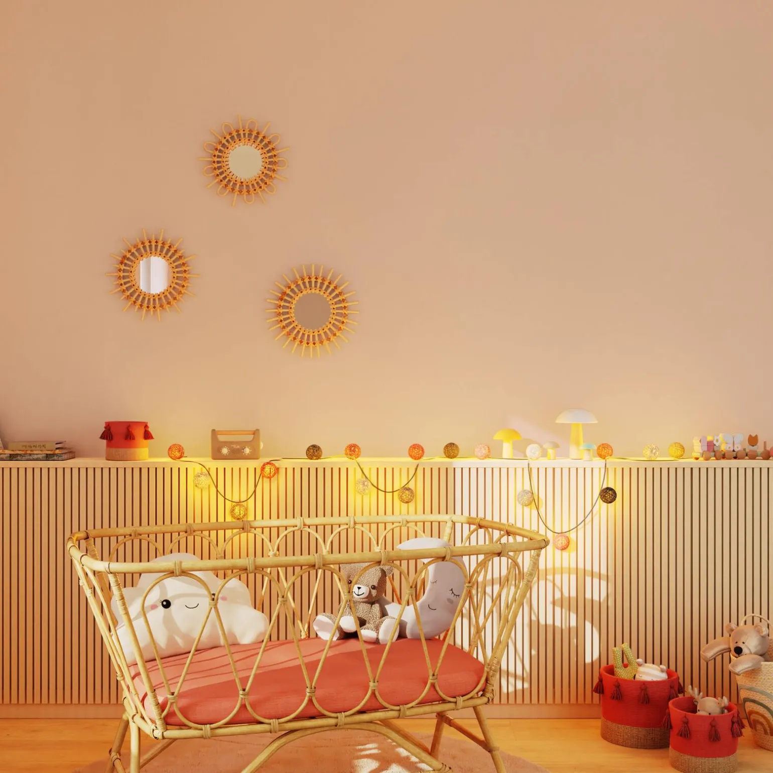 Papier peint intissé BAMBINO coloris beige orangé - 4MURS
