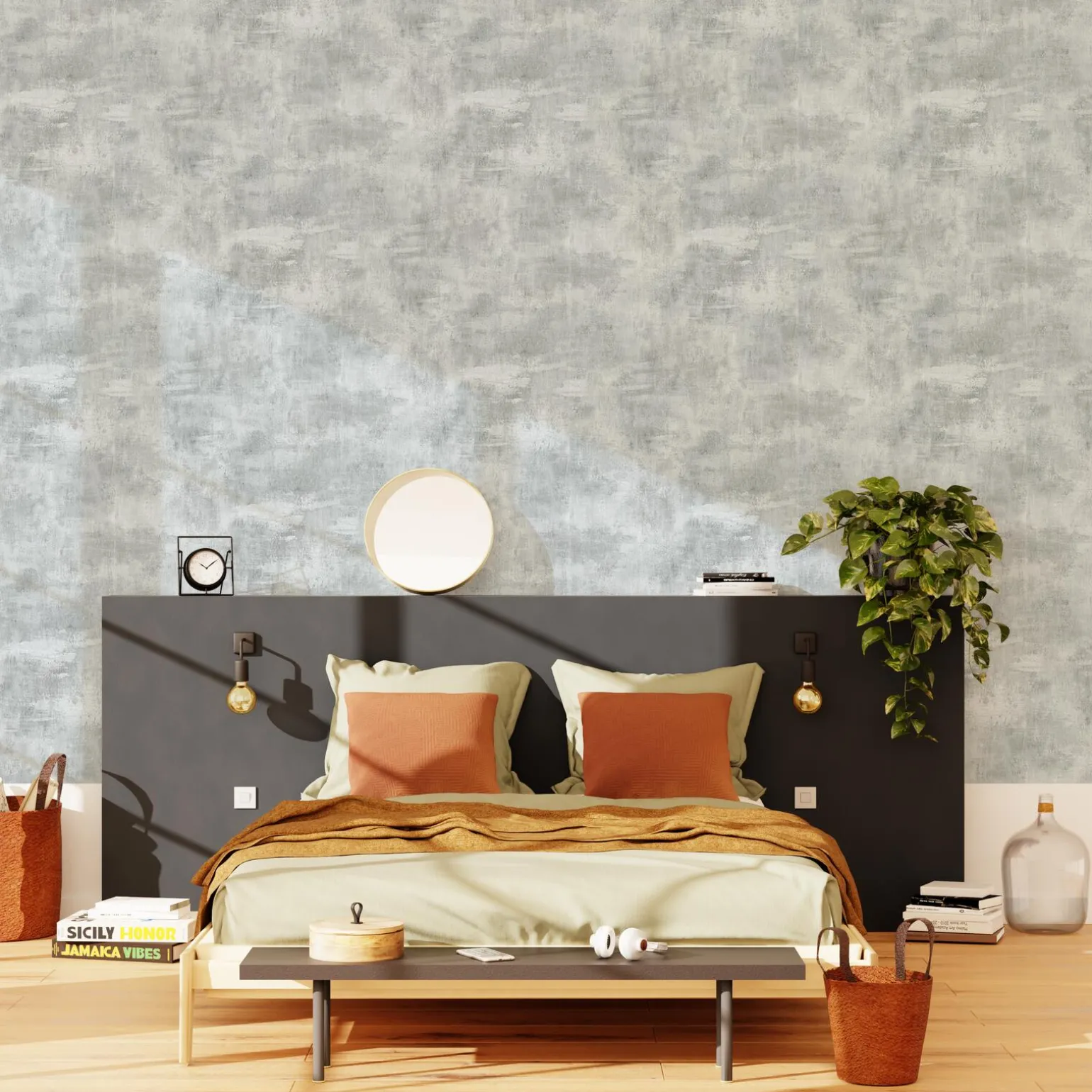 Papier peint intissé BARKLEY coloris gris béton - 4MURS