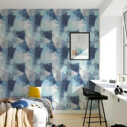 Papier peint intissé BENSON coloris bleu jeans - 4MURS
