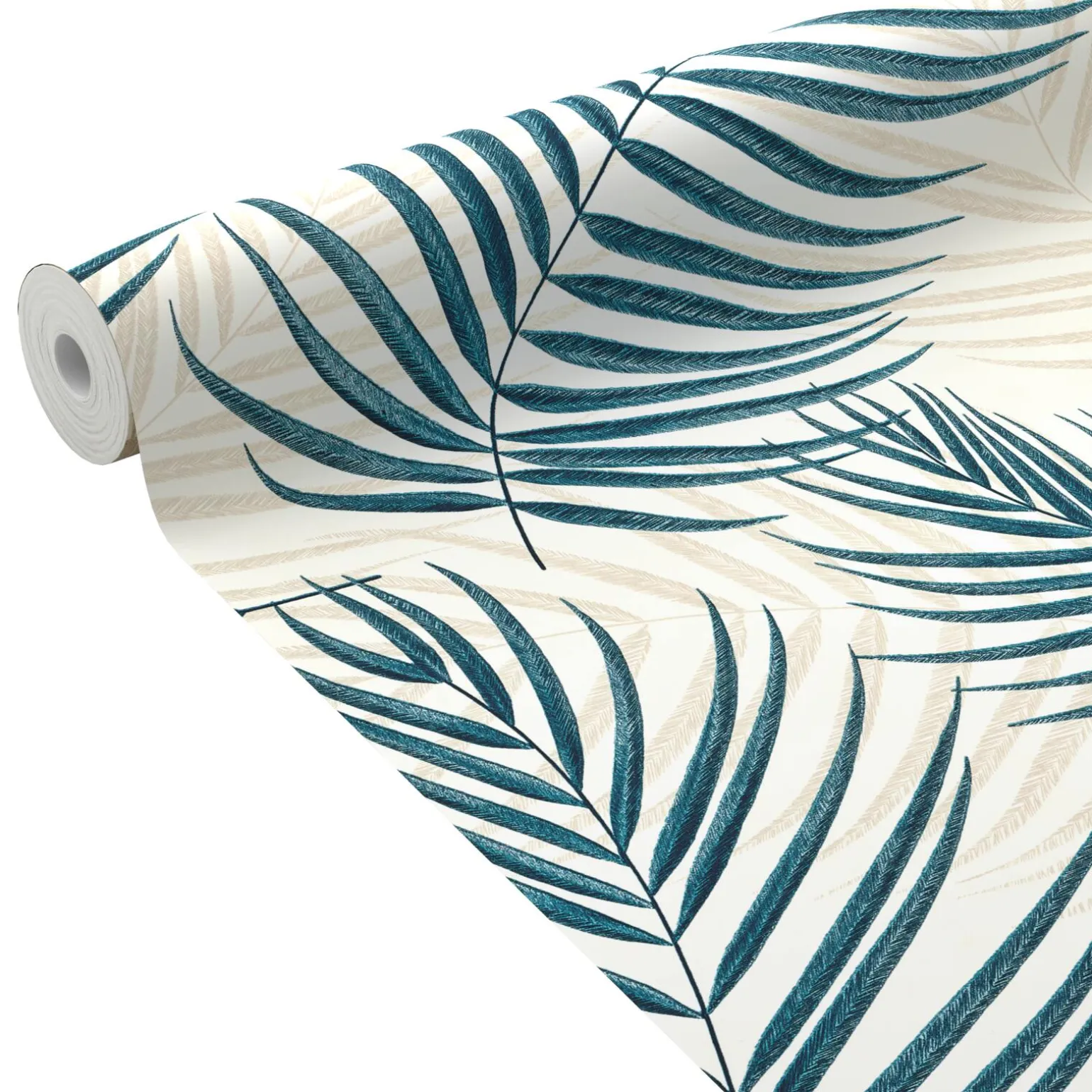 Papier peint intissé BERTILLE coloris bleu paon - 4MURS