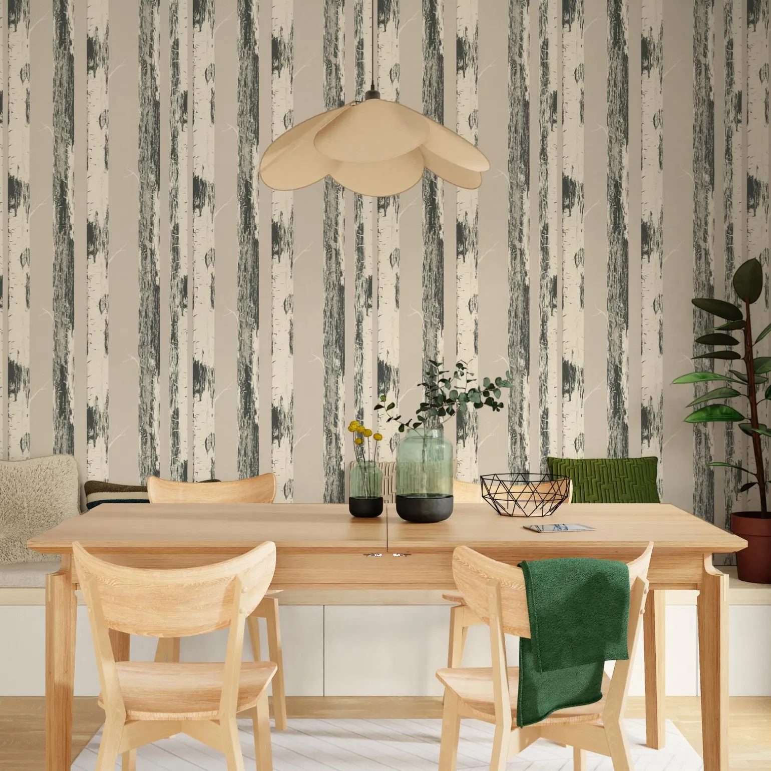Papier peint intissé BETULA coloris beige clair - 4MURS