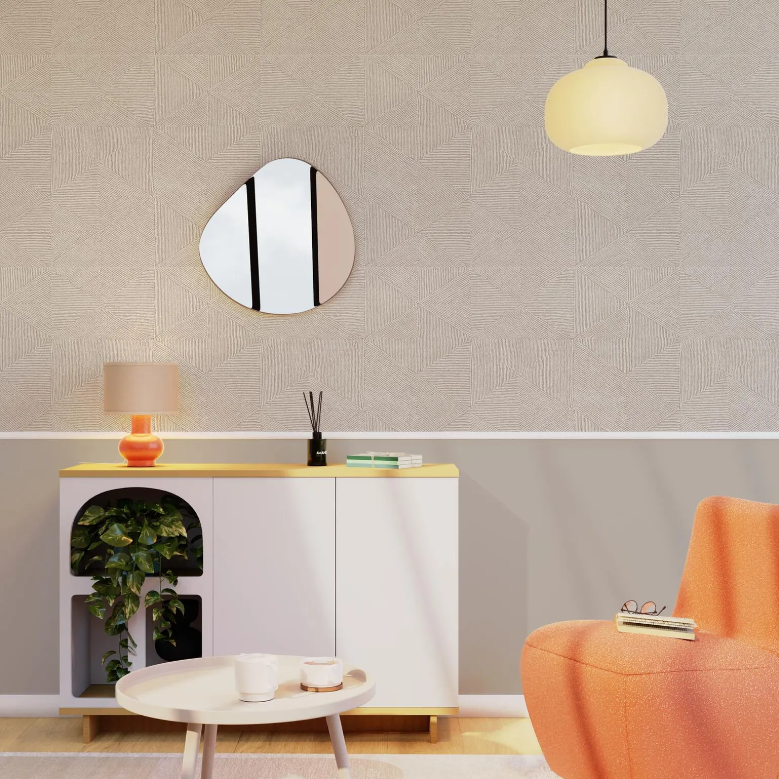 Papier peint intissé BOUBACAR coloris beige - 4MURS